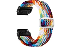 BTTNG Correa Trenzada Elástica Compatible con Garmin Fenix 7/7 Pro/Fenix 6/6 Pro/Fenix 5/5 Plus/EPIX 2, Pulsera de Lazo Único Suave Correa Elástica de Nylon para epix Pro 47mm/Forerunner 955/965/945