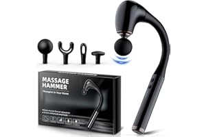 KIDDOZA Massage Gun with Upgraded U-Shaped Extension Handle, 16MM Massage Gun Deep Tissue,Back Massager, Muscles/Neck/Shoulders/Waist/Legs Massager Portable for Pain Relief, 4 Massage Heads & 5 Speed Levels