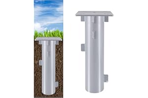 SLIIMU Universal Metall Bodenplatte für Ampelschirme, Sonnenschirmständer für Sonnenschirm, Bodenhülse für Kurbelschirm, Sonnenschirm-Schirm-Ständer, zum Einbetonieren, 3.6 kg, Silber