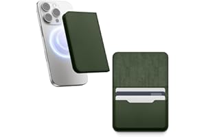 elago Portefeuille Magnétique en Cuir Végétal 4 Cartes Compatible avec MagSafe pour iPhone 17/16/15/14/13/12 Series - Portefeuille Sécurisé, Protection Contre Les Rayures et Les Dommages (Vert Foncé)