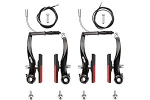 RUJOI Lot de 2 Freins de vélo, Type V-Brake pour VTT, vélo de Route, BMX, vélo électrique, Noir