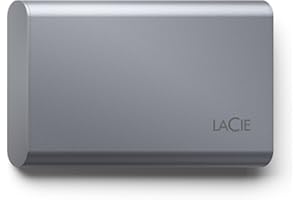 LaCie Mobile SSD Secure 1To, 10Gops USB 3.1 Type C, PC Mac iPad & iPhone, Space Grey, Data Rescue Service (STKH1000800)