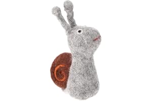 GURU SHOP Handgemachte Fingerpuppe aus Filz - Schnecke, Wolle, 9x4x3 cm