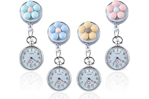 Nizirioo 4 pezzi orologio da infermiera: orologio da infermiera con clip, orologio da polso da infermiera retrattile, orologio da tasca portatile al quarzo orologio da cura per medico, studente donna