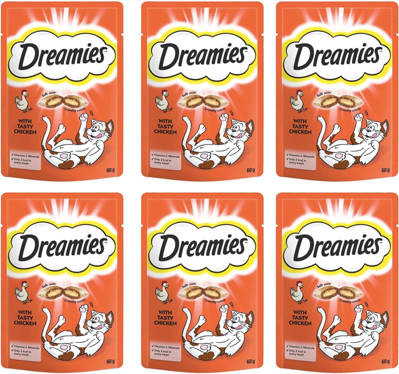 Dreamies Kuru Kedi Ödül Maması, Tavuklu, (6 x 60 G)