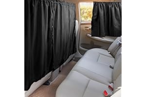 BELLE&BEAU Set of 3 Car Window Shades Covers, Car Privacy and Sun Protection Set, Premium Car Curtains, Side Sun Shades, and Retractable Curtains for Privacy, Essential SUV Camping and Car Sleeping Accessories