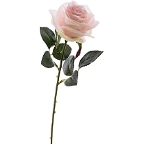 Rosa Artificiale Simony In Fibra Tessile – Colore Rosa Salmone, Lunghezza 45 Cm, Diametro Fiore 8 Cm, Stelo Pieghevole