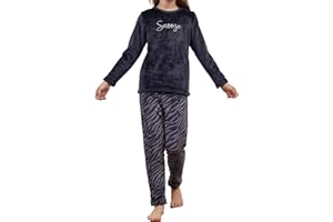 The Essentials Wardrobe Girls Fleece Pyjama Set Thick Fleece Long Sleeve Top & Bottom Pants Sleepwear Pjs Loungewear Nightwear for Kids Soft & Comfortable Top & Trousers 3-14