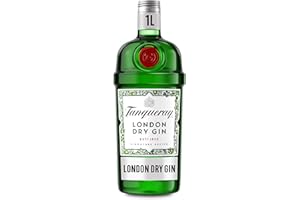 Tanqueray London Dry Gin | 41.3% vol | 1L | Award-Winning Premium Spirit | Distilled 4 Times | Made with 4 Gin Botanicals | Enjoy with Ice & Tonic