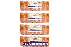 CR SNACKING Cabico 7 Almond fingers 4 x 325g - almond flavoured cakes, perfect snack or treat to share