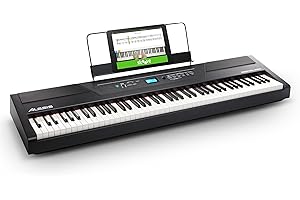 Alesis Recital Pro - E Piano 88 Tasten mit Gewichteten Volle Größe Klavier, Lautsprechern, Kopfhörerausgang, fünf Premium-Stimmen, Klavier Lektionen-Abo