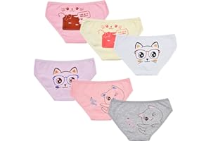 POWER FLOWER Slip Cotone per Ragazze Comode Mutande Ragazze per Taglia 2-12 Anni (Confezione da 6)