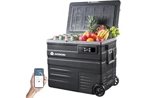 AAOBOSI Nevera Portátil 65 Litros, -20℃ a 20℃ Nevera Portatil Electrica, Nevera Coche 12V/24V DC y 100V a 240V AC, APP Control, Nevera Camping para Hogar, Viajes, Coche, Barco y Autocaravana