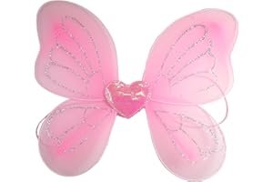 Topkids Accessories Angel Wings Fairy Butterfly Pixie Tinkerbell Fancy Dress Outfit Girls Dressing Up Costume Baby Toddler Kids Childs Small Tiny Mini Toy Fairywings Set Glitter
