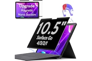 Peslv Magnetic Privacy Screen for Surface Go 4/3/2/1 10.5 Inch, Removable Anti Blue Light Glare Filter, Black Security Private Apy Block Protector