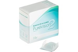 Bausch + Lomb PureVision 2 Monatslinsen, sehr dünne sphärische Kontaktlinsen, weich, 6 Stück / BC 8.6 mm / DIA 14 / -4,50 Dioptrien
