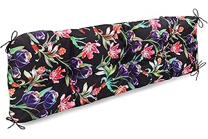 Amazinggirl Cojines para palets Exterior Lavable 40 x 120 cm - Cojines para Bancos poliéster tapicería de cojín de Palet Flores Moradas con Rojo