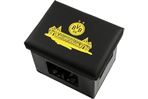 ‎FIFITARA FIFITARA BVB Bierkastensitz aus Kunstleder 42x32x6,5 cm [höchster Sitzkomfort] Bierkasten Sitzauflage als BVB Fanartikel für Garten, Partykeller oder unterwegs, Borussia Dortmund Geschenke für Männer