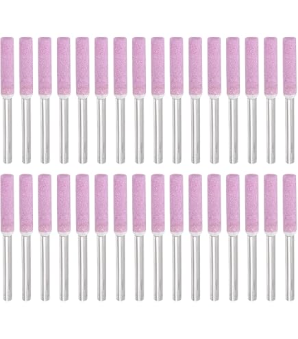 PATIKIL 18 Pcs Affûteur Chaîne Tronçonneuse Diamant 3 Tailles - Kit Pierre à Aiguiser Rose