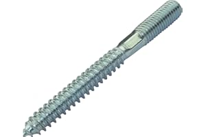 AERZETIX - Lot de 10 - Vis à double filetage - Goujon - patte à vis - métal/bois avec ou sans cheville - Ø10x100mm - en аcier zingué - couleur Argent - C44771