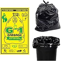 G 1® Black Garbage Bags 19 X 21 Inch | 4 Packs of 30 Pcs - 120 Bags | Disposable Dustbin Bags Medium Size for Home…