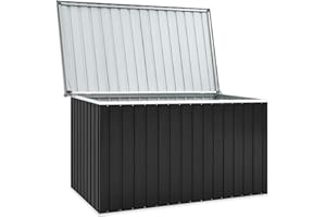 Tidyard Baule da Giardino in Acciaio Zincato, Plastica, per Organizzare e Riporre Attrezzi da Giardino, Contenitore da Esterno cassapanca Balcone terrazza Patio Piscina