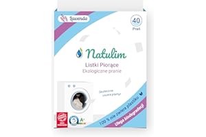 ‎NATULIM Natulim - Detergent w paski do pralki (40 prań) - w tym płyn zmiękczający, przyjazny dla środowiska, przyjazny dla alergików, Made in Spain - Czysta i miękka odzież bez bałaganu na planecie (Lawenda)