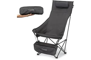 qeedo Johnny Portable (Schnellaufbau) Bequeme Sitzhöhe, Hochlehner mit Kopfstütze, Campingstuhl faltbar, kleines Packmaß