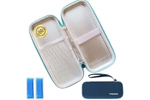 OrtoPrime Insulin Cooler Travel Case with 2 Gel Packs – Insulin Pen Case – Insulin Travel Bag – Medical Cool Bag – Portable Diabetic Cooler Case – Keeps Insulin Cold 12H Blue