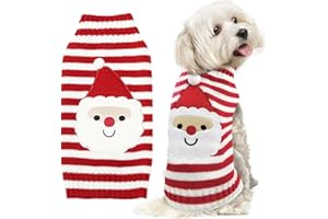 VFY Pull Noel Chien Pull Chien Noel Pulls Noël Chiens Renne Noël Deguisement Chiot Noëls Vetement Chiens Tricoté Pulls pour Chiot Chat Blanc XL
