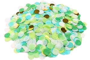 GoldRock 50g Konfetti Grün für Hochzeit, Geburtstag - 6000 Stk Rund, Papier Gold - Streudeko, Konfettikanone, Glitzer Tischdeko für Karneval, Taufe, Dschungel, Baby Shower Deko