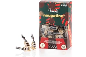 Venchi - Sacchetto da 250 gr con Cioccolatini Nougatine, "Nocciola Piemonte IGP" Tritata e Caramellata, Guscio Fondente 60%, Senza Glutine, Vegano, Idea Regalo