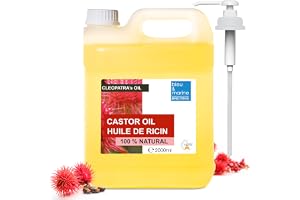 bleu & marine Bretania Ekologisk Ricinolja 2000 ml – COSMOS ORGANIC Certifierad – Kallpressad Castor Oil – För Hår, Hud, Skäg