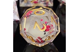 ORUZA 7 Stück Polyedrische DND Würfel Set Liquid Core D&D Würfel D4 D6 D8 D10 D12 D20 D% Treibsand Spielwürfel für Dungeons and Dragons RPG MTG Pathfinder Rollenspiele