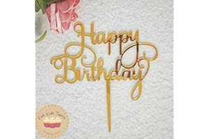 LUONT - Gold Happy Birthday Cake Topper Birthday Cake Decoration, Cake Topper for Birthday Party, Happy Birthday Cake Decoration| Perfect Cake Decoration for Kids Men's or Women's