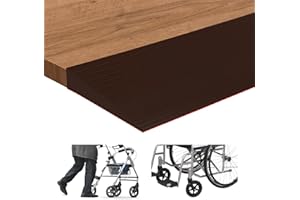 ANKEKOLYSTAR Rampe de seuil de Porte, Longueur 1m Surface antidérapante, en Caoutchouc pour Fauteuil Roulant, Poussette, Robot de Balayage, Déambulateur ou Scooter (café, Haut 1,5cm, Largeur 7 cm)