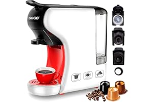 SOGO CAF-SS-5675 CAFFETTIERA, 850 W, 15/20 Bar, per caffè macinato e capsule 3 in 1, capacità 1.6 litri macchina per il caffè maccchinetta caffè