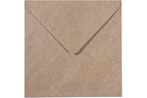 Vaessen Creative Florence Sobres Para Tarjetas, Cuadrado Grande, Marrón Kraft, Set de 25, Tarjetas a Juego Disponibles