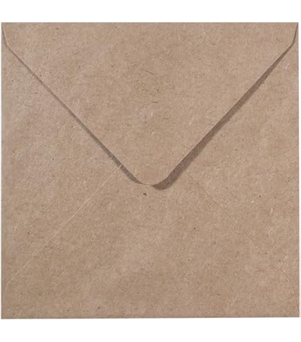 50x Vintage enveloppen vierkant van bruin kraftpapier - duurzaam - 15,5 x 15,5 cm - natte kleefstof, tip flap - NEUSER PAPIER 50x Vintage enveloppen vierkant van bruin kraftpapier - duurzaam - 15,5 x 15,5 cm - natte kleefstof, tip flap - NEUSER PAPIER
