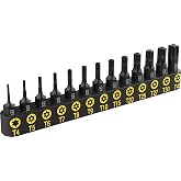LEXIVON Torx SCREW Coupling Handling Approval | 13 Piece S2 Premium Alloy Steel Safety Star Set, T4, T40 CNC Machined Precisi