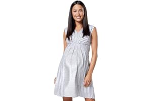 HAPPY MAMA. Para Mujer Vestido Skater premamá de Lactancia. Escote de Pico. 808p