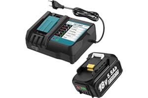 TEENPOWER DC18RF Ladegerät-Set mit 18V 5.0Ah Akku für Makita BL1860B BL1860 BL1850 BL1840 mit LED-Ladeanzeige