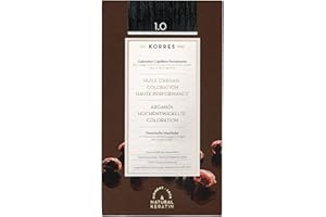 ‎KORRES KORRES Argan Oil Colorant – ammoniakfreie Haarfarbe Schwarz 1.0 – 100% Grauhaarabdeckung & vegan für ein langanhaltendes Farbergebnis
