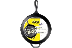 Lodge Cast Iron Skillet Pre-Seasoned Skillet/Frying Pan, Black, 10.25 Inch, Round, Cast Iron,L8Sk3