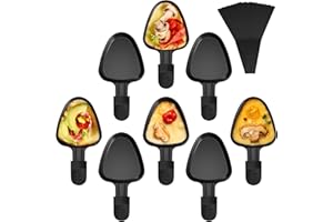 Yoassi 8pcs Mini Padelle per Raclette, Mini Piastra Raclette Antiaderente con 8 Spatole di Nylon, Misura Universale con Manici Antiscottatura, Padelle Quadrate da Raclette per Fuso Uovo Fritto