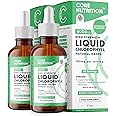 Liquid Chlorophyll Drops for Water - High Strength of 12,000mg per 2X 60ml Bottle at 4X Concentration - 4 Month Supply of Chlorophyll Liquid Drink - Made in UK by Core Nutrition (2X Pack)