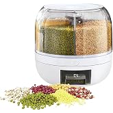 ZIAANSS ENTERPRISE 360° Rotating Grain Dispenser, 6-Compartment Cereal Storage Container