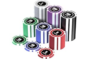 ‎HEITOK HEITOK Poker-Set mit Wertigkeiten, 100 Stück 11,5-Gramm nummerierte Chips in Kartonverpackung von $1 bis $500 für Casinospiele