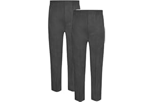 DECK AND BEACH Twin Pack School Uniform Full Elastic Waist Easy Pull Up Trousers - Ages 2-17 Years
