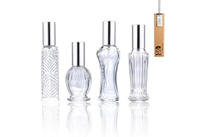 H&D HYALINE & DORA Vintage de cristal spray vacía Botella de perfume recargable botellas regalos boda decoración juego de 4